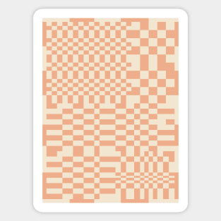 Checkerboard Pattern - Muted Neutral Sticker